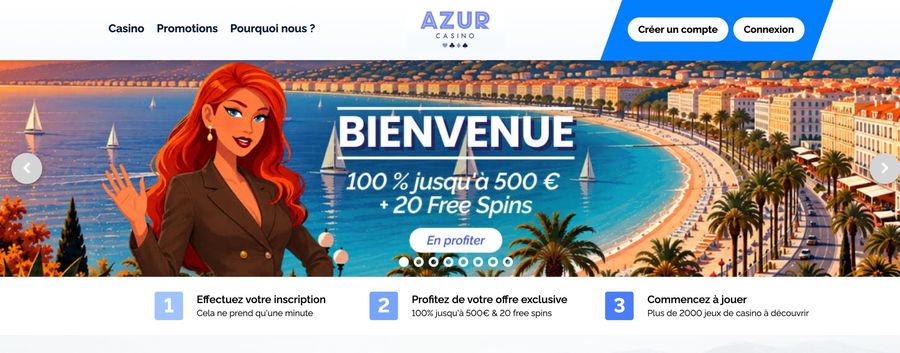 Capture d'écran du site Azur en version française